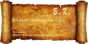 Bleier Kornélia névjegykártya